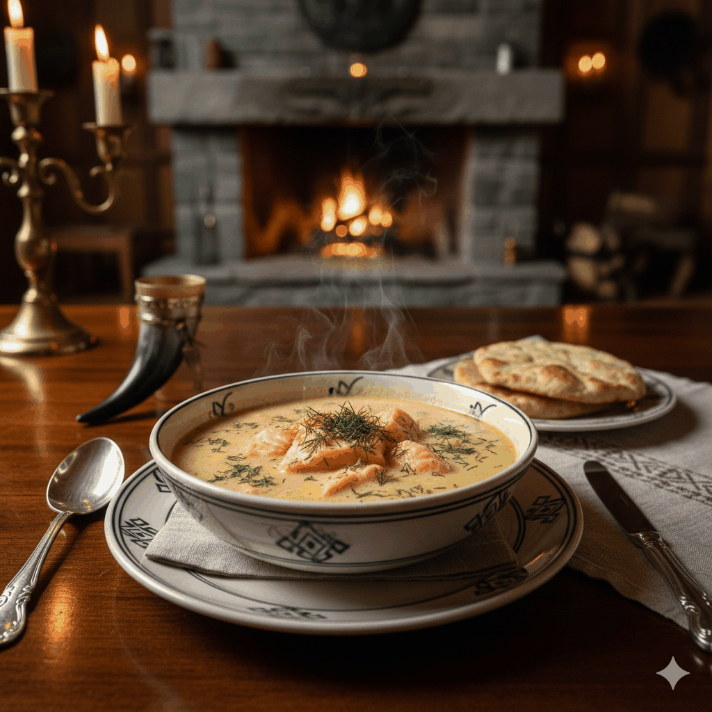 Laxsoppa med dill – elegant vikingakost