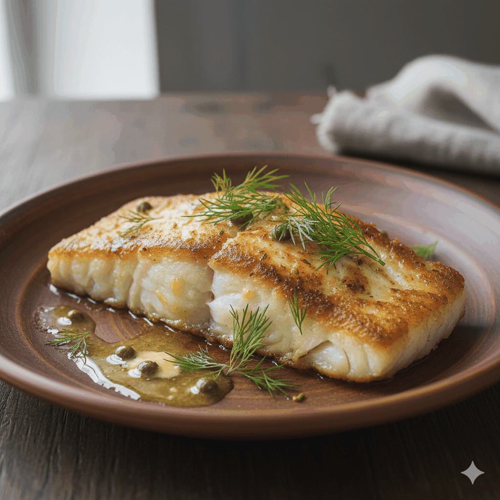 Stekt torsk med dill