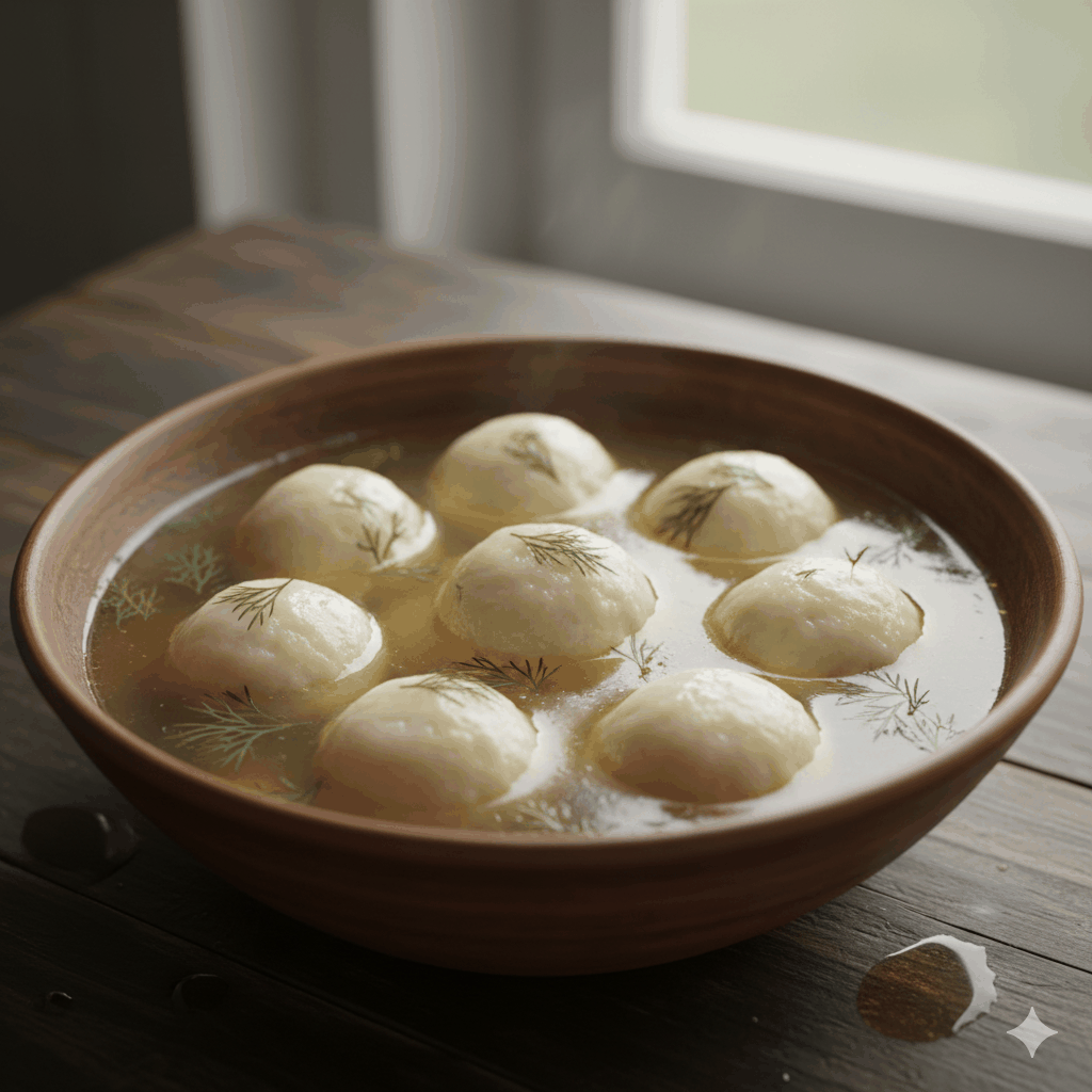 Fiskbullar i klar buljong